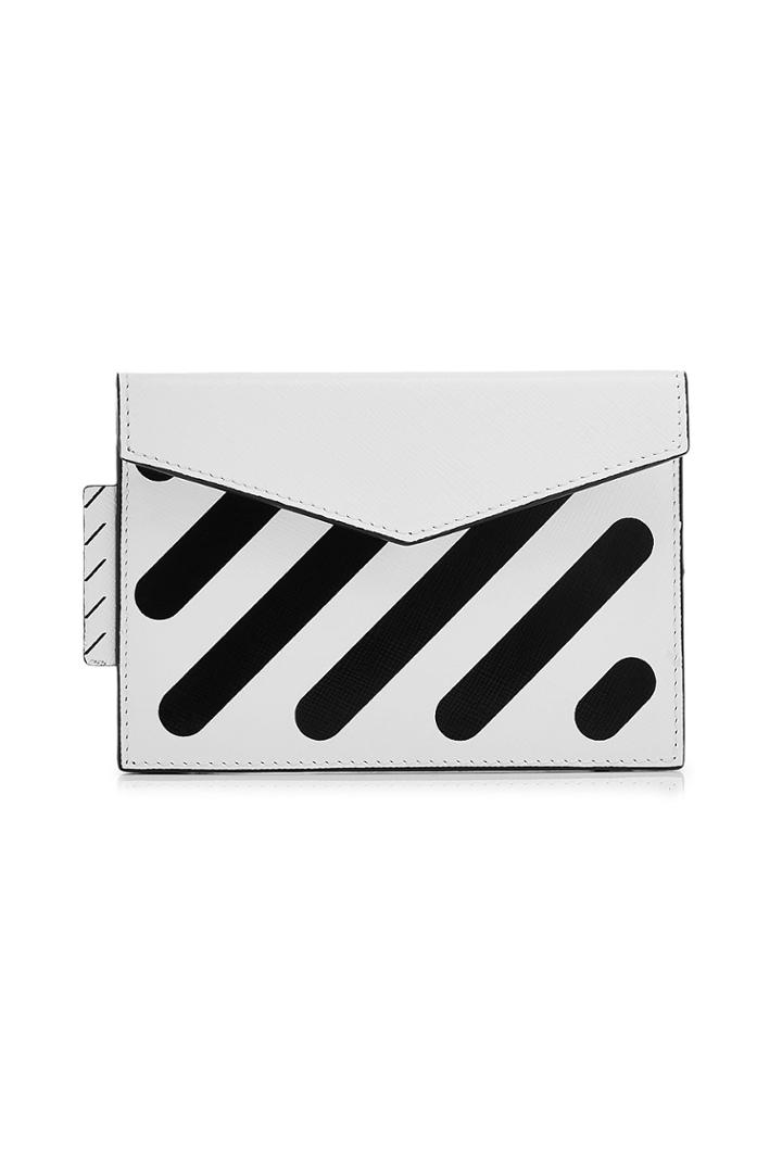 Off-white Off-white Diagonal Small White Leather Clutch