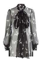 Alexander Mcqueen Alexander Mcqueen Sheer Silk Butterfly Print Blouse