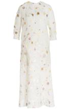 Rochas Embroidered Midi Dress With Silk