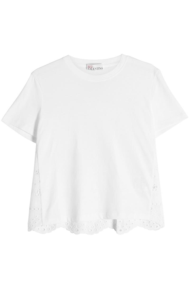 R.e.d. Valentino R.e.d. Valentino Cotton T-shirt With Eyelet Detail