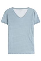 Majestic Majestic Layered Cotton T-shirt With V-neckline - Turquoise