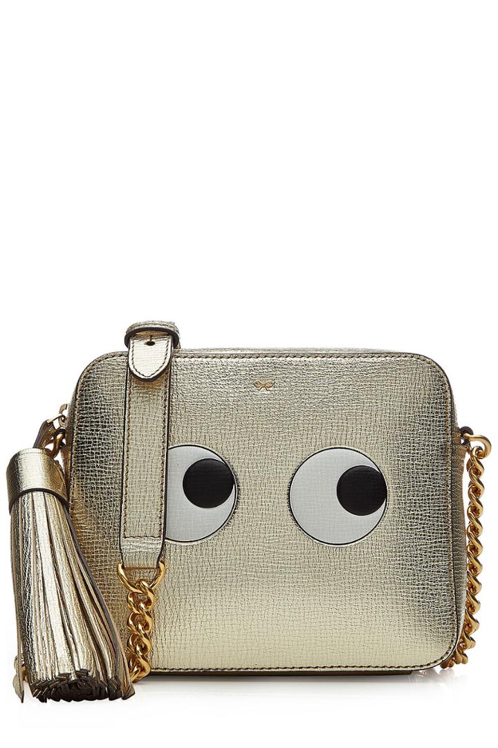 Anya Hindmarch Anya Hindmarch Leather Eyes Cross-body Bag - Gold