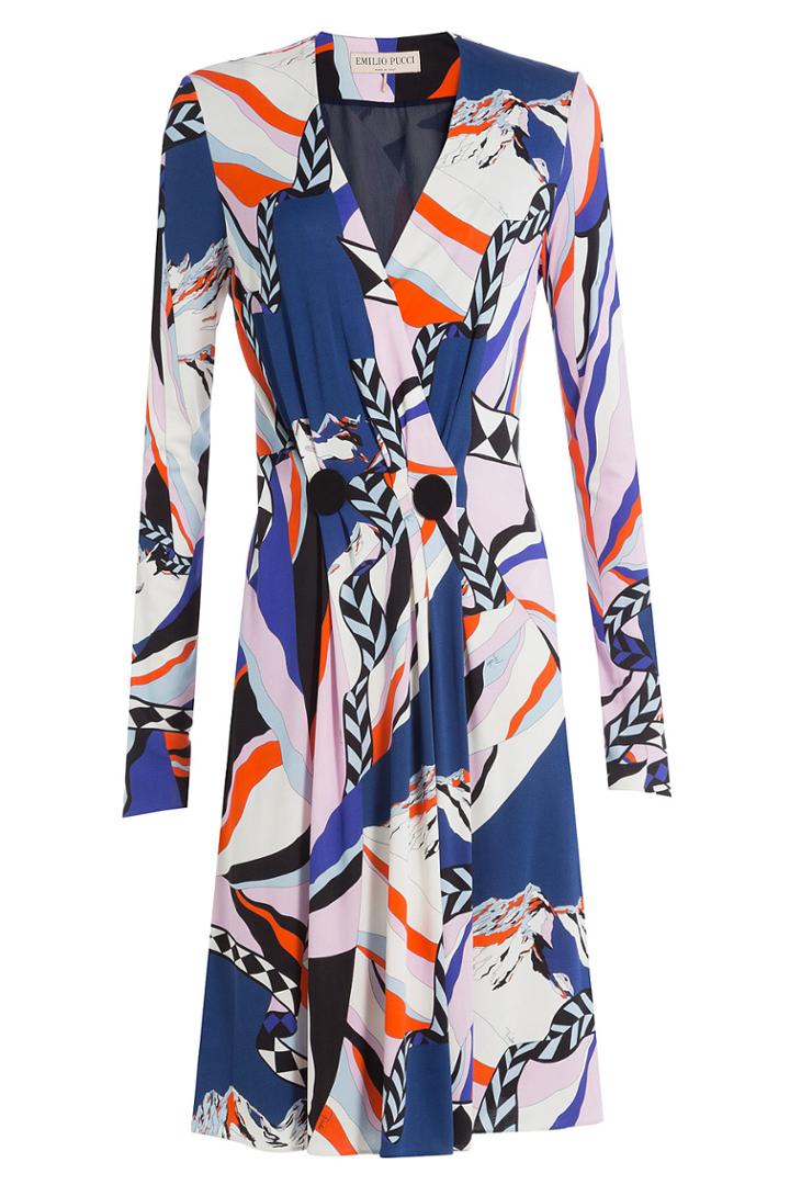 Emilio Pucci Emilio Pucci Printed Wrap Dress - Multicolored