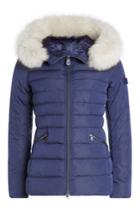 Peuterey Peuterey Quilted Down Jacket With Fur-trimmed Hood - Blue
