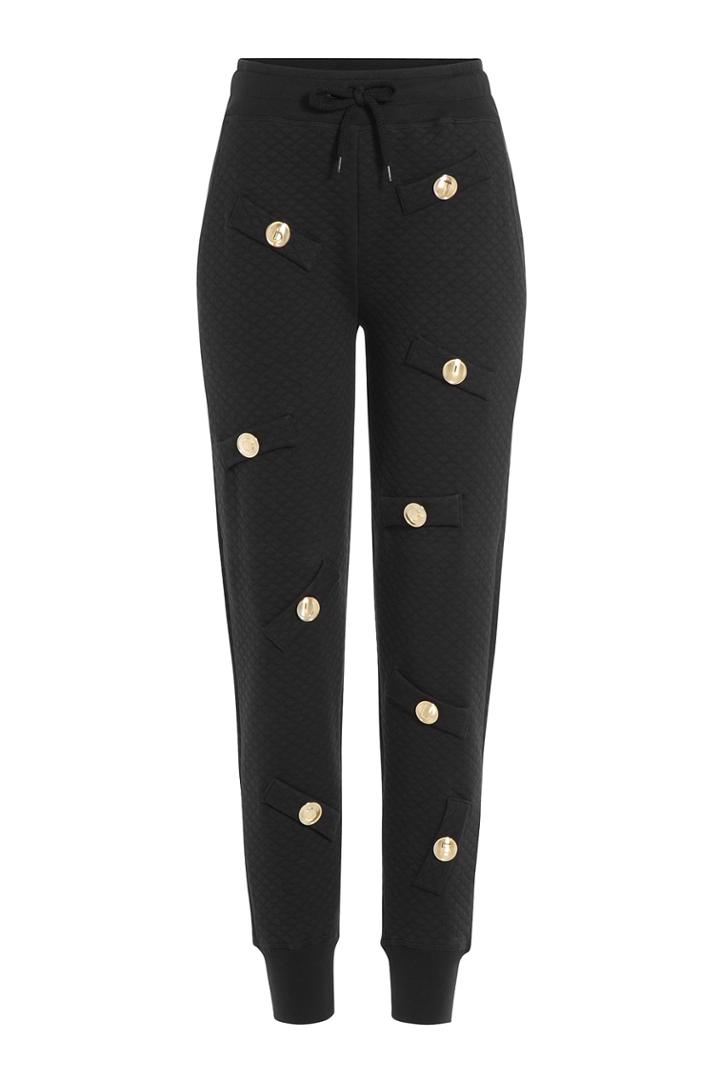 Boutique Moschino Boutique Moschino Embellished Cotton Sweatpants - Black