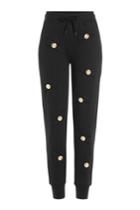Boutique Moschino Boutique Moschino Embellished Cotton Sweatpants - Black