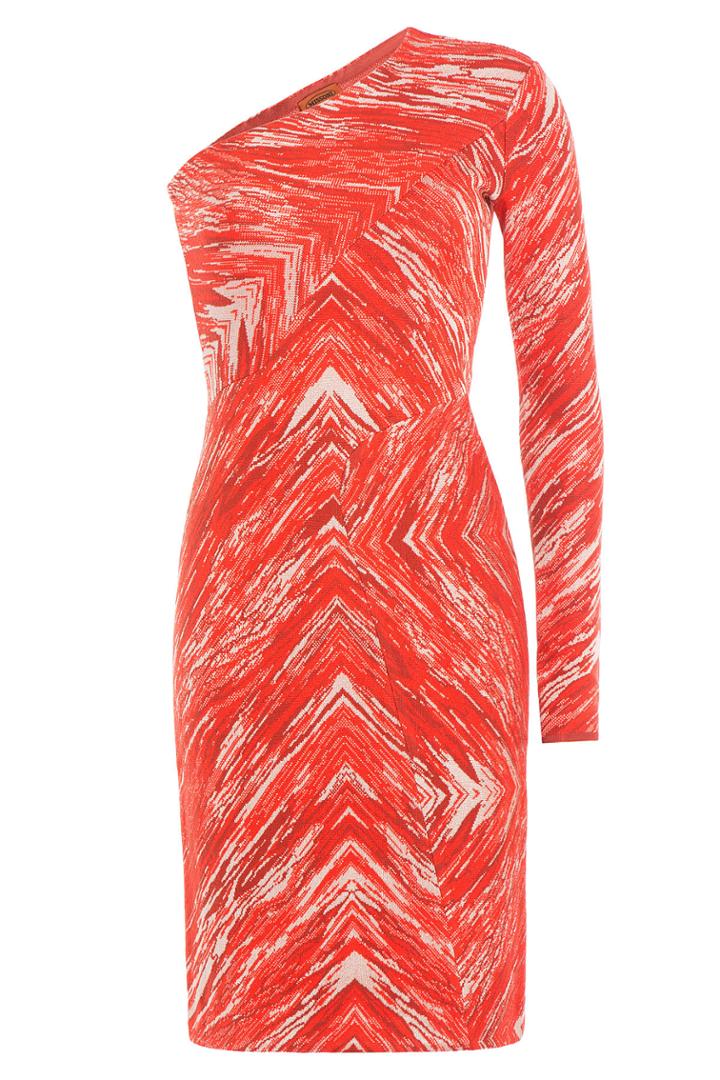 Missoni Missoni Zigzag Print Wool One-shoulder Dress - None