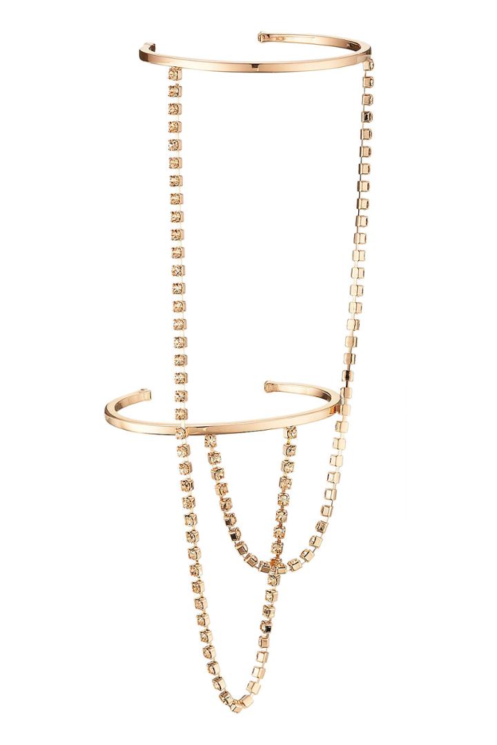Maison Margiela Maison Margiela Double Cuff With Crystal Embellishment