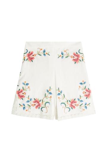 Zimmermann Zimmermann Laelia Embroidered Linen-cotton Shorts