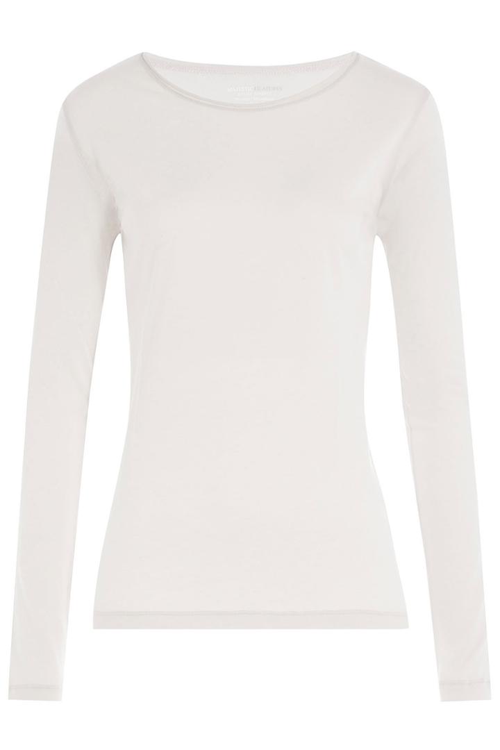Majestic Majestic Cotton Blend Top With Cashmere - Grey