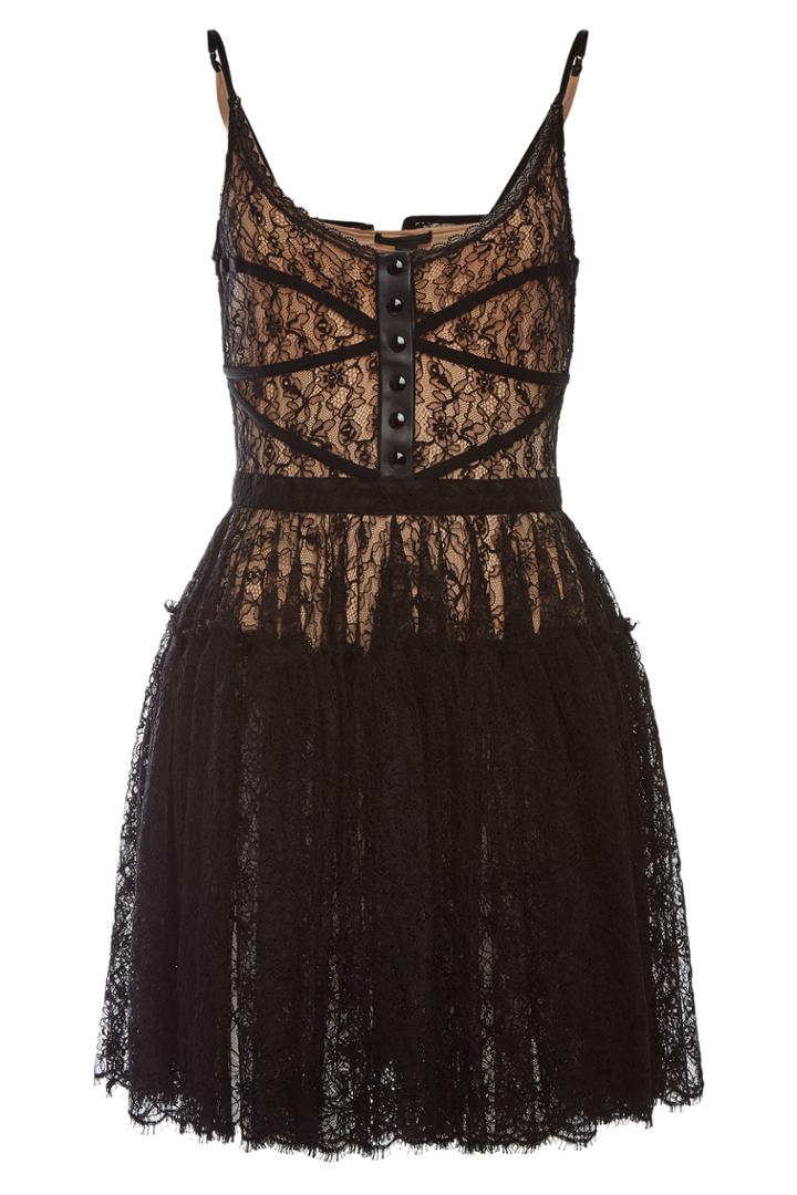Alexander Wang Alexander Wang Bodice Dress With Lace And Leather