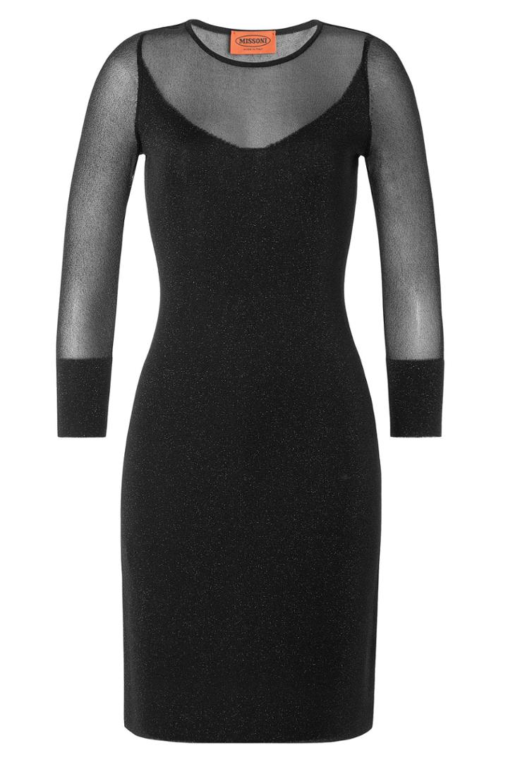 Missoni Missoni Jersey Dress With Sheer Sleeves - Black