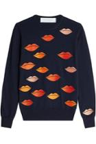 Victoria, Victoria Beckham Victoria, Victoria Beckham Wool-cotton Pullover With Lip Patches