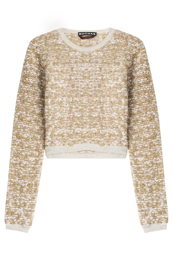 Rochas Rochas Woven Boucle Cropped Pullover