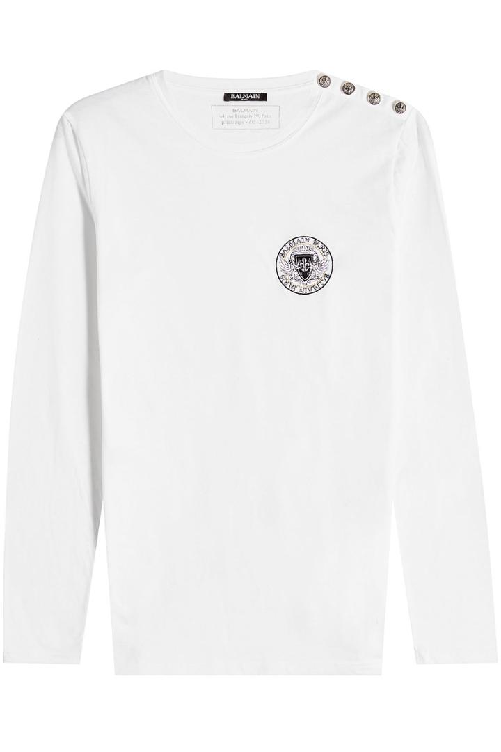 Balmain Balmain Long Sleeved Top With Embossed Buttons