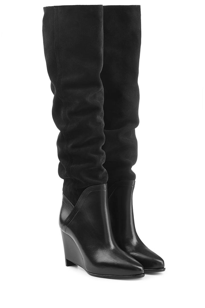 Maison Margiela Maison Margiela Suede And Leather Wedge Boots