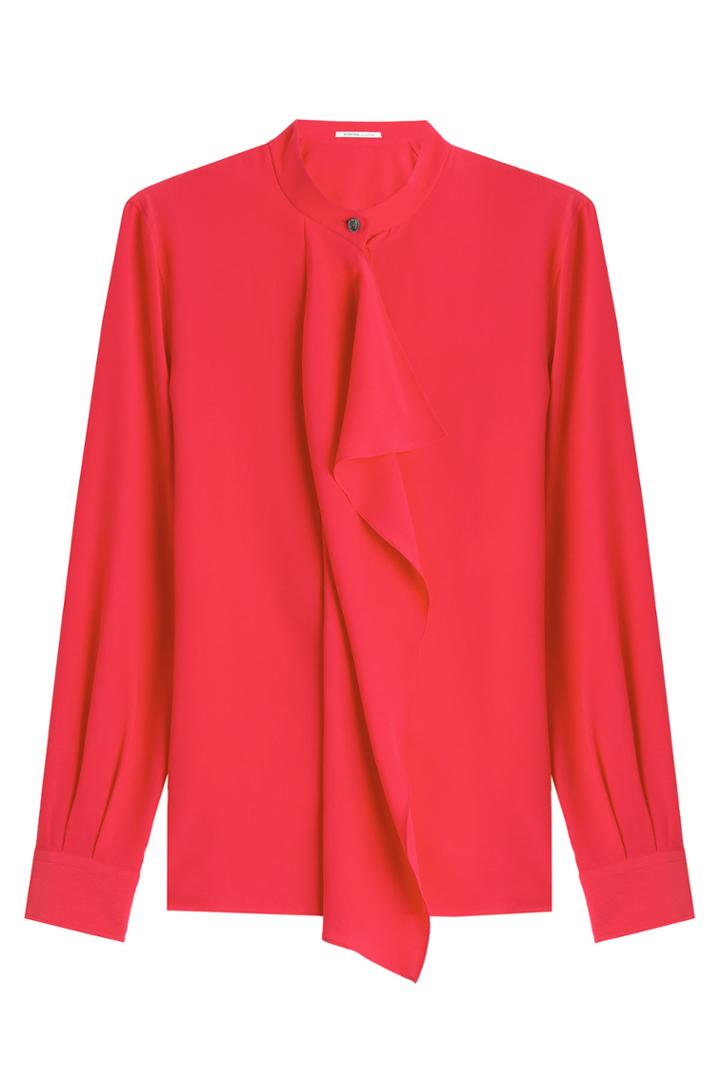 Agnona Agnona Ruffle Front Silk Blouse - None