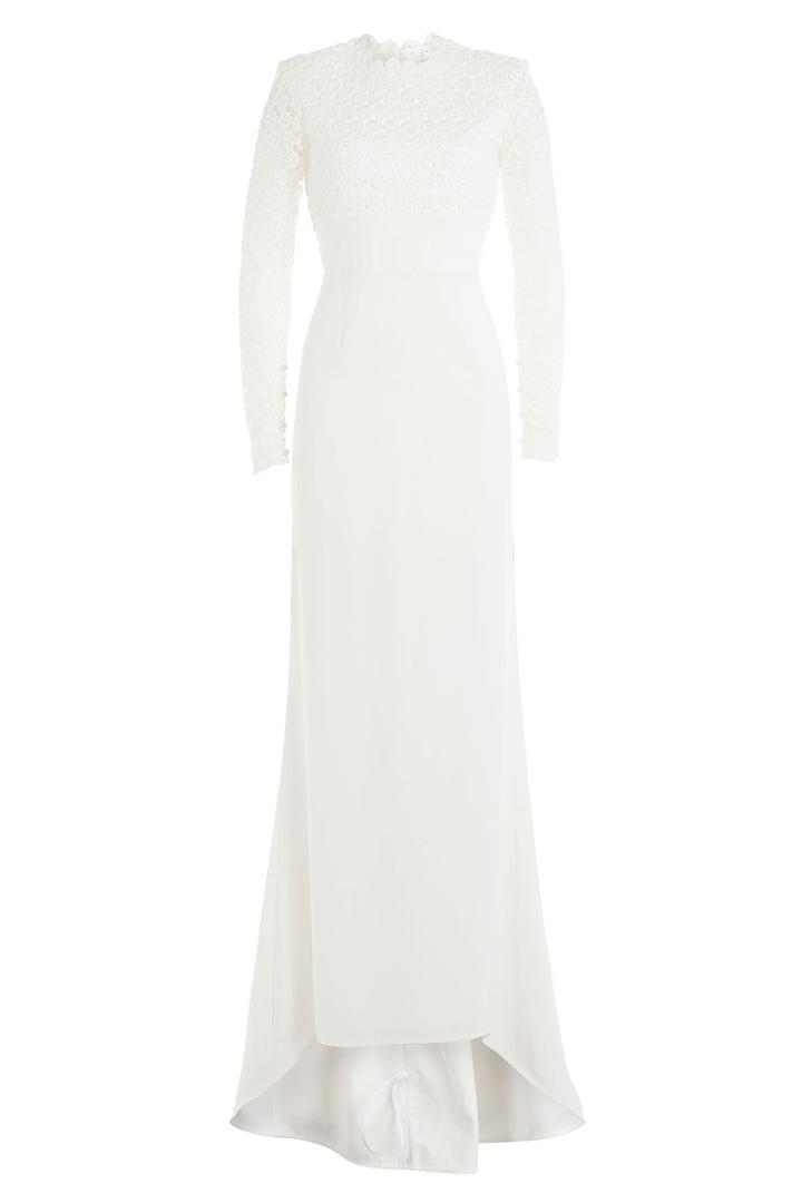 Self-portrait Self-portrait Lace-crochet Dress With Silk - White