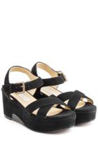 Lautre Chose Lautre Chose Suede Platform Sandals - Black