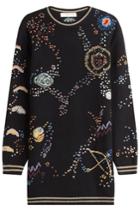 Valentino Valentino Embroidered Virgin Wool Sweater Dress With Cashmere - Multicolored