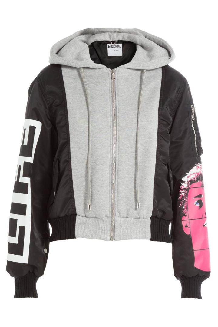 Moschino Moschino Bomber Jacket With Jersey And Knit Detail - Multicolored