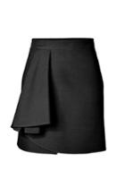 Valentino Valentino Wool-silk Draped Front Skirt - Black
