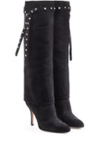 Valentino Valentino Embellished Suede Knee Boots - Black