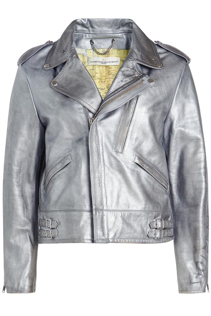 Golden Goose Deluxe Brand Golden Goose Deluxe Brand Metallic Leather Biker Jacket