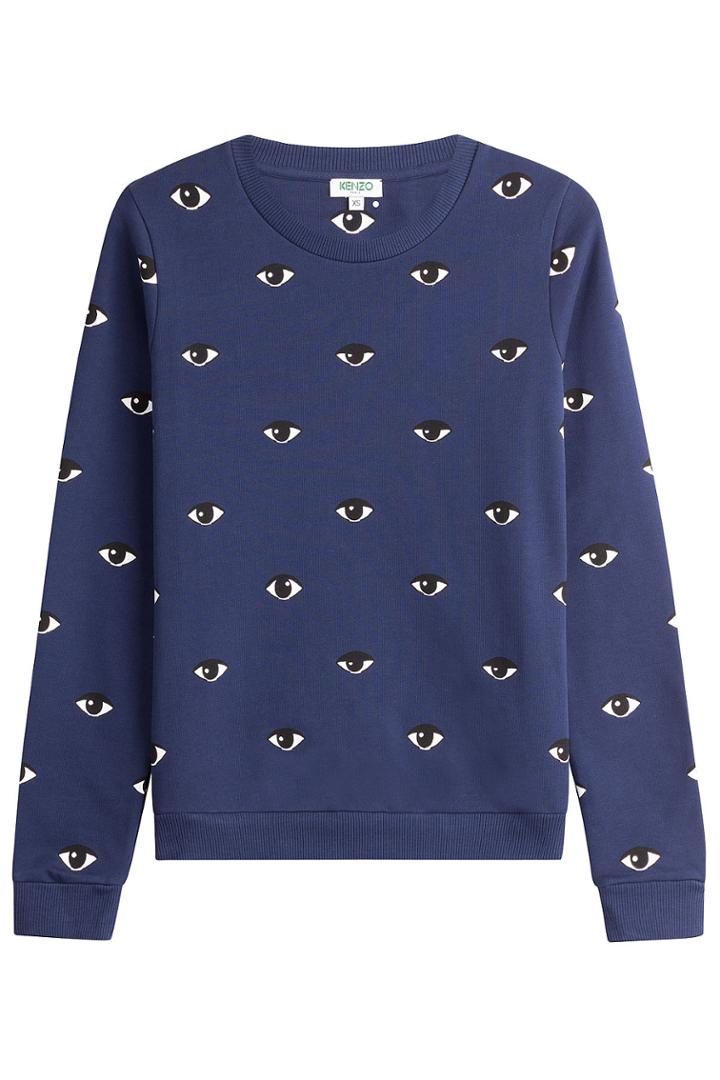 Kenzo Kenzo Printed Cotton Sweatshirt - Blue