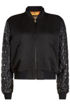 Versace Versace Cotton-blend Bomber With Quilted Sleeves