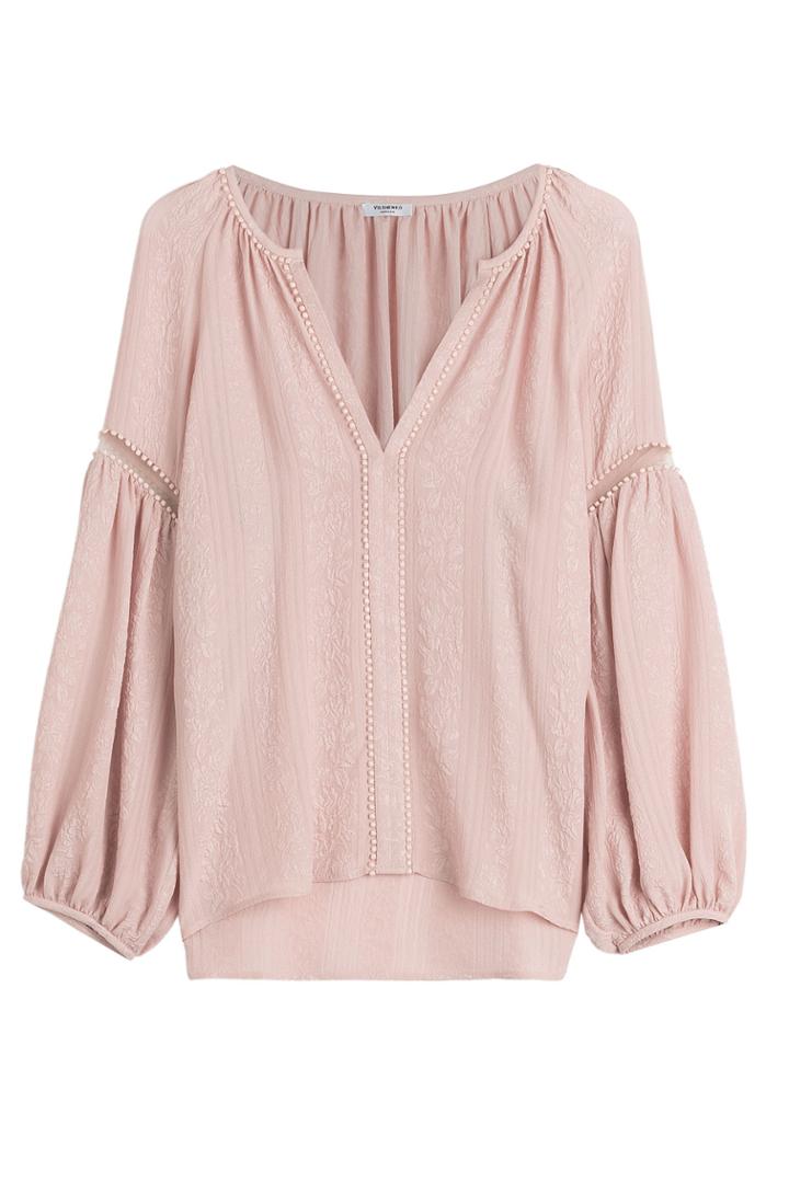 Vilshenko Vilshenko Silk Brocade Blouse - Rose