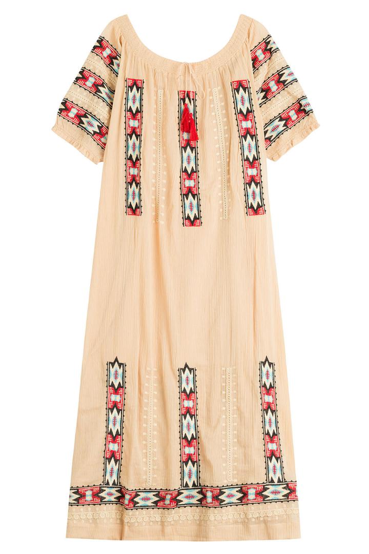 Blue Hippy Blue Hippy Embroidered Cotton Dress - Beige