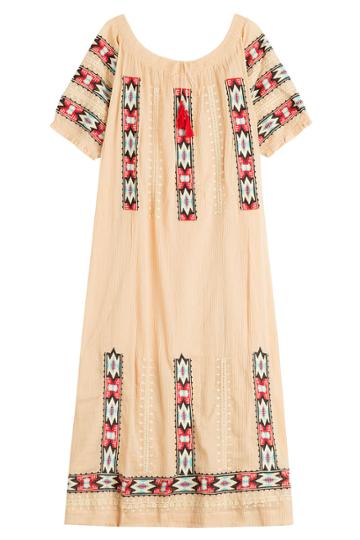 Blue Hippy Blue Hippy Embroidered Cotton Dress - Beige