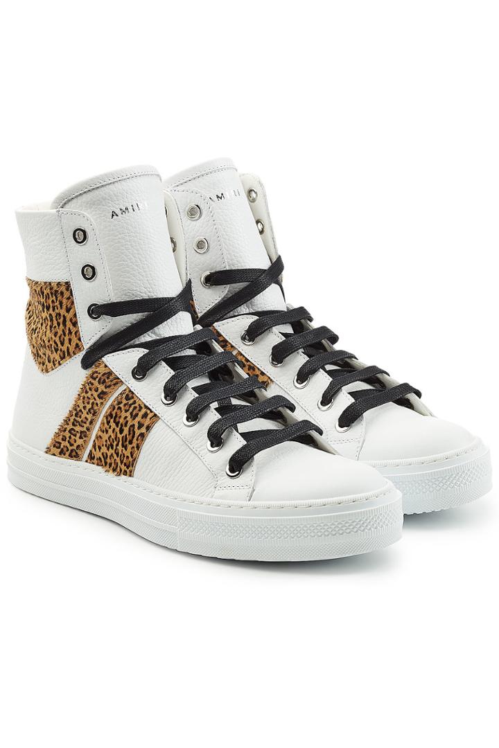 Amiri Amiri Leather Sneakers With Printed Calf Hair