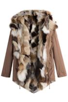 Barbed Barbed Cotton Parka Jacket With Fox Fur - Rose