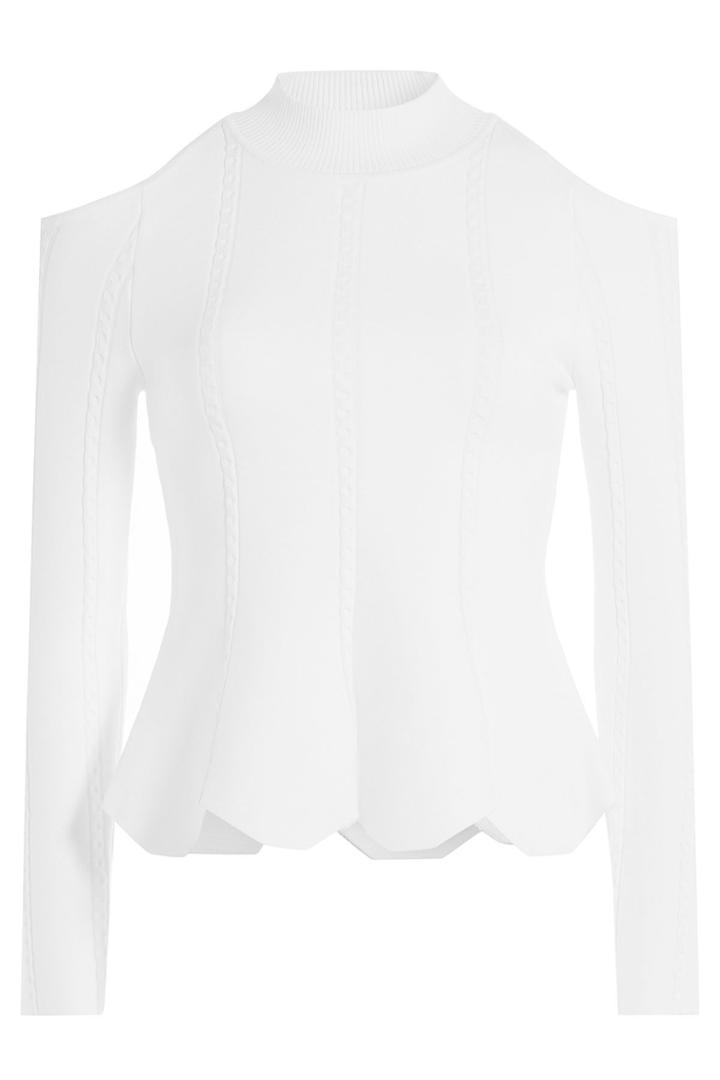 Jonathan Simkhai Jonathan Simkhai Pullover With Cutout Shoulers And Peplum - White
