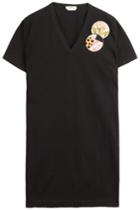 Fendi Fendi Cotton Jersey Dress With Embroidered Detail - Black
