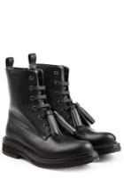 Brunello Cucinelli Brunello Cucinelli Leather Boots With Embellished Tassels - Black