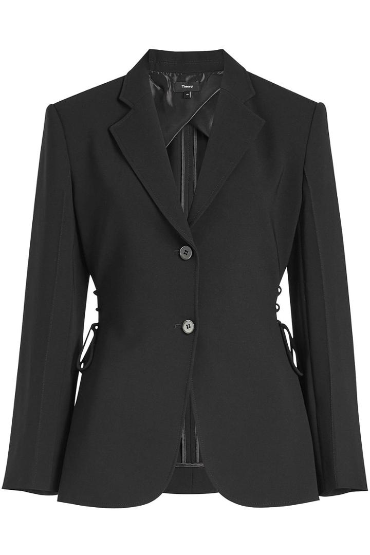 Theory Theory Crepe Jacket With Lace-up Detail