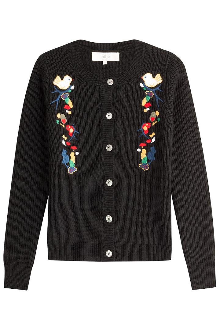 Vanessa Bruno Athé Vanessa Bruno Athé Embroidered Cardigan With Wool - Black