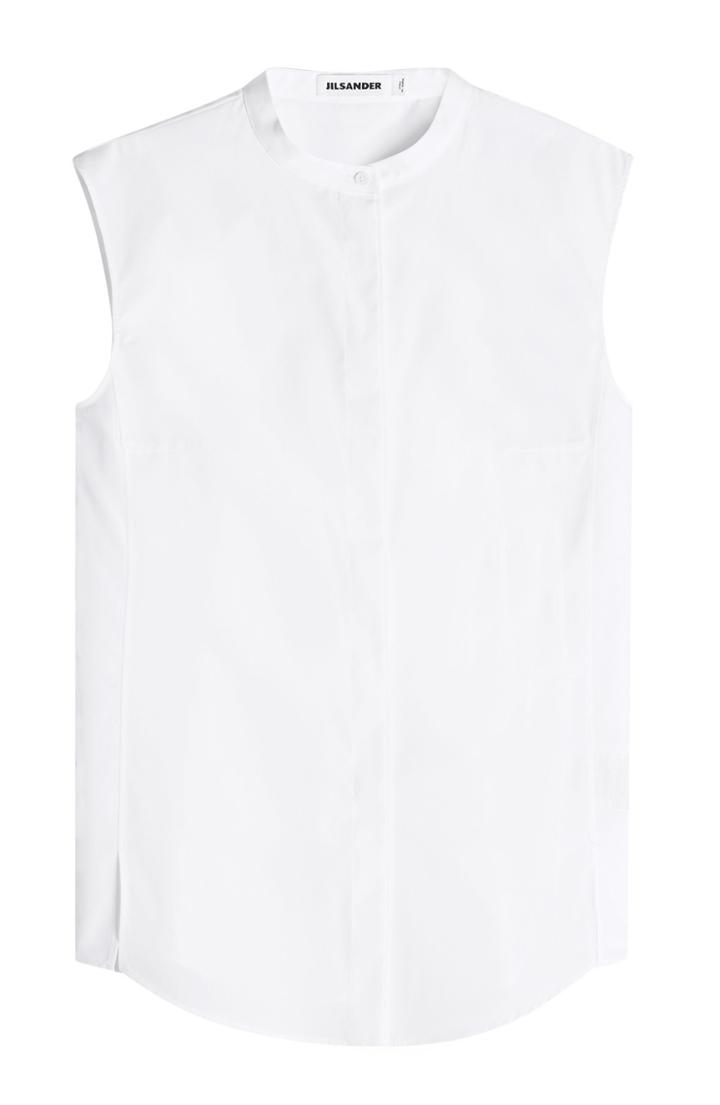 Jil Sander Jil Sander Sleeveless Coton Blouse - White