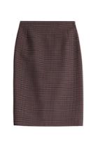 Michael Kors Collection Michael Kors Collection Check Print Wool Pencil Skirt - Red