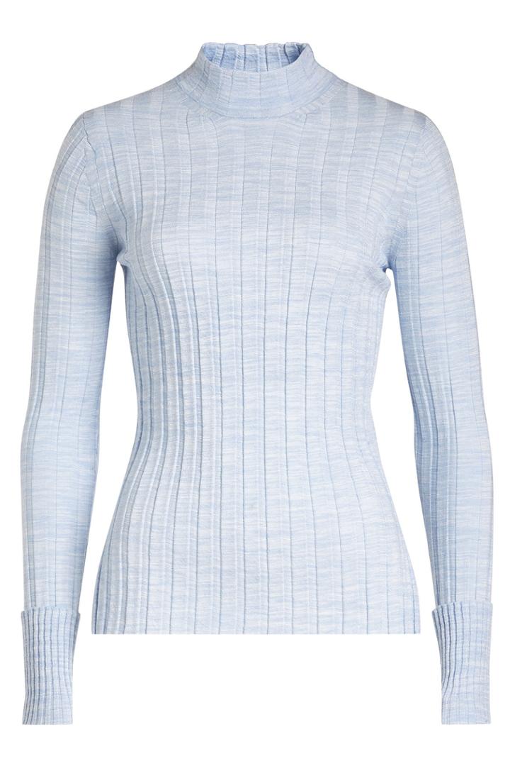 Theory Theory Ribbed Turtleneck Pullover With Merino Wool