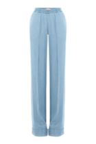 Michael Kors Michael Kors Wide Leg Chambray Pants - Blue