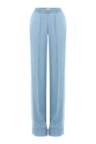 Michael Kors Michael Kors Wide Leg Chambray Pants - Blue