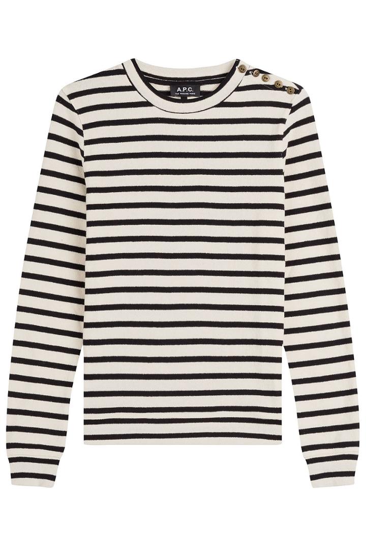 A.p.c. A.p.c. Striped Cotton Pullover - White