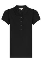 Burberry Brit Burberry Brit Stretch Cotton Round Collar Polo Shirt - Black