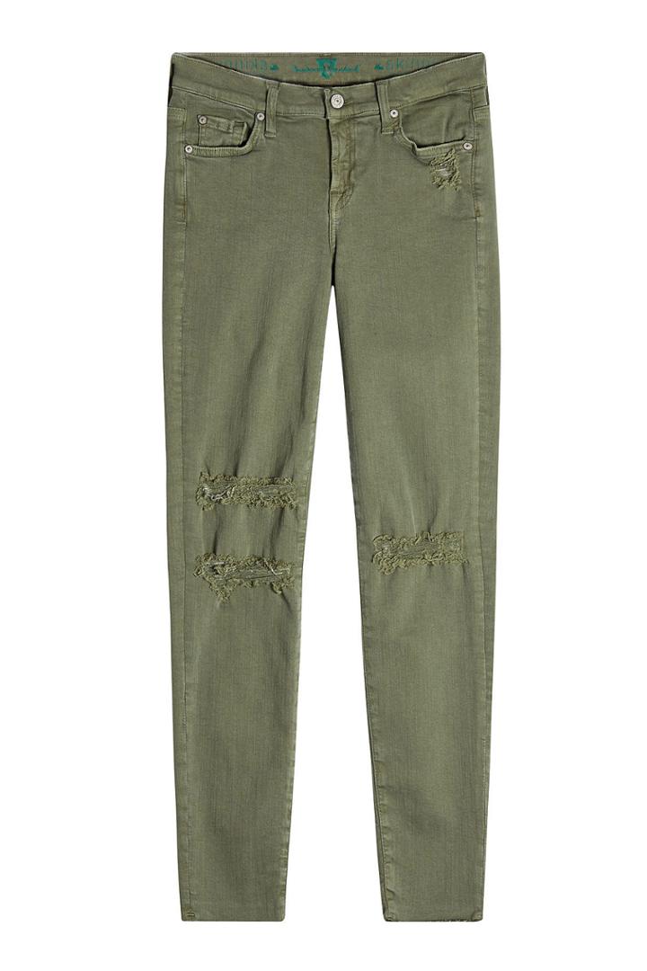 Seven For All Mankind Seven For All Mankind Distressed Skinny Jeans - Green