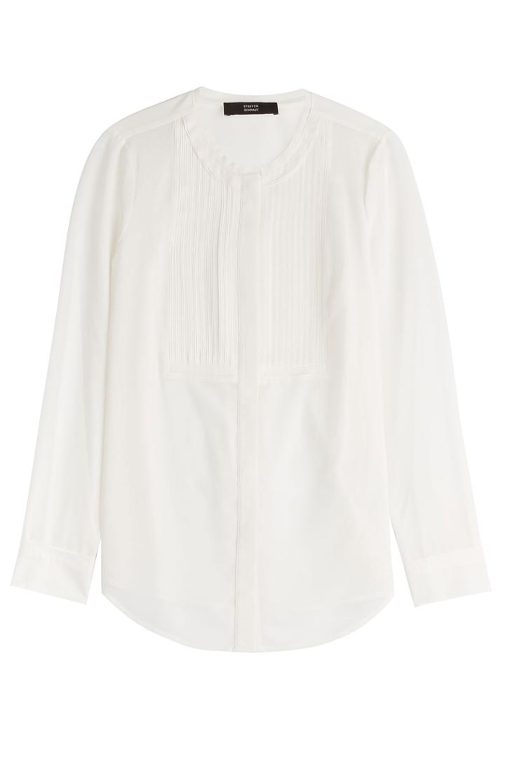 Steffen Schraut Steffen Schraut Silk Blouse With Pleats - White