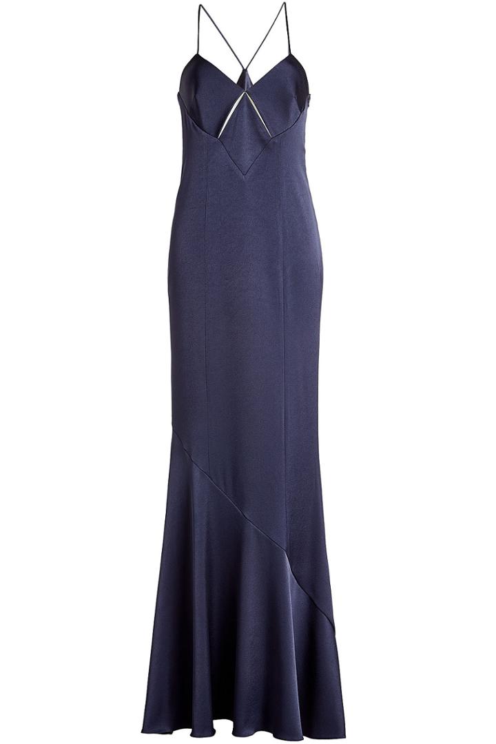 Galvan Galvan Diamond Cut-out Satin Dress